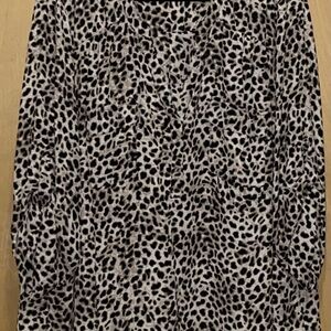 Torrid Black and Beige V neck Animal Print Blouse